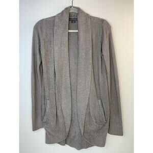 BAREFOOT DREAMS CozyChic Lite Circle Lounge Cardigan XS Pewter Grey Pockets EUC